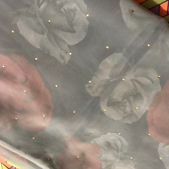 Navy floral print Saree sari - Picture 3 of 8